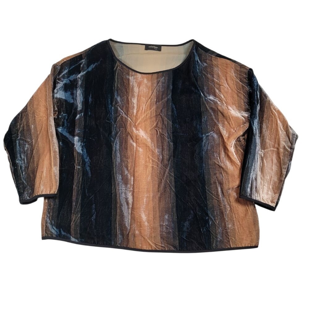 Ottod'Ame Women's Oversized Velvet Top Blouse Sz‎ 6 Silk Lined Made in Italy